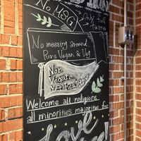 Sign in the restaurant   at Premarché Alternative Diner in Kyoto