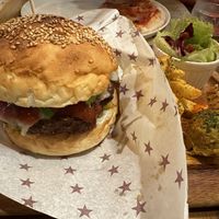 Vegan avocado tropical burger  at Premarché Alternative Diner in Kyoto