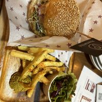 Vegan fried fish burger with ‘slaw , just yum  at Premarché Alternative Diner in Kyoto