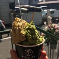 Matcha ume and pistachio. at Premarché Alternative Diner in Kyoto