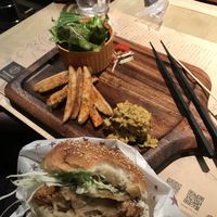 Vegan burger, “kitchen barbarian” at Premarché Alternative Diner in Kyoto