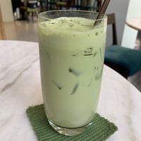 Iced matcha  at The Flock Cafe in Siem Reap