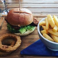 Tempeh burger  at Blue Groove in Croyde