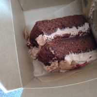 Turkish Delight cake (to take away) at Scarthin Books Cafe in Cromford