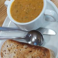 Farmers soup at Scarthin Books Cafe in Cromford