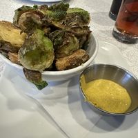 Fried brussels sprouts with Dijon wine mustard  at Food 101 in Gettysburg