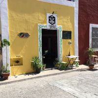 Outside the resturant at Yutsil Cafe Boutique in Valladolid