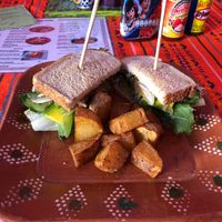Vegan sandwich at Yutsil Cafe Boutique in Valladolid