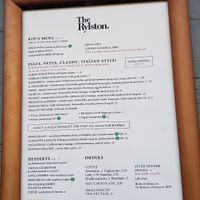 Menu 1 at The Rylston in South West London