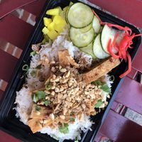 Tofu rice bowl at Dumplings of Fury in Seattle