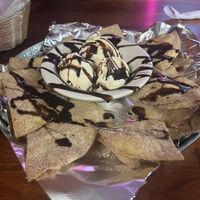 Buñuelos (ice cream is not vegan 😢)  at Cocina Michoacana in Oakdale