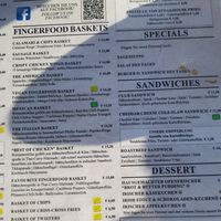 Menu. Yellow = vegan, green =veggie at Kennedy's in Munich