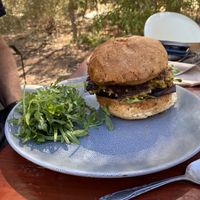 The vegan burger at The Bean Tree Cafe in Alice Springs