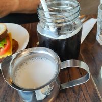 Dandelion coffee and almond milk at Fermento in Long Beach