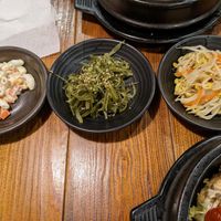 Side dishes at Dubuga Tofu Go - Bibimbap Restaurant - 두 부가 in Busan