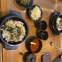 If only this were a video you’d hear the sizzling of the food 😋  at Dubuga Tofu Go - Bibimbap Restaurant - 두 부가 in Busan