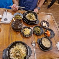 Tofu Bibimbap and Tofu Stew at Dubuga Tofu Go - Bibimbap Restaurant - 두 부가 in Busan