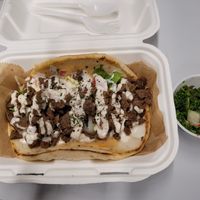 Gyro with a kale salad at The Reizod Vegan Experience in Columbia