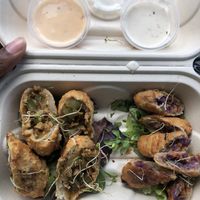 Philly Cheese Eggrolls and Spring Rolls.                   😋🤤  at The Reizod Vegan Experience in Columbia