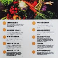 Raw Food Menu at The Reizod Vegan Experience in Columbia