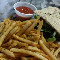 Vegan burger and fries at The Reizod Vegan Experience in Columbia