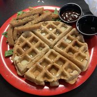 Chicken and Waffles  at The Reizod Vegan Experience in Columbia