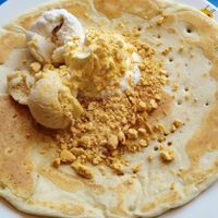 Caramel Crunch pancake at The Pancake House, Center Parcs, Longleat #Veganuary at The Pancake House - Center Parcs in Warminster