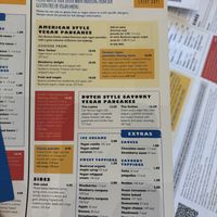 Vegan menu Nov 2024  at The Pancake House - Center Parcs in Warminster