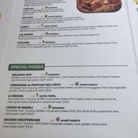 Menu at Mister Pizza - Duomo in Florence