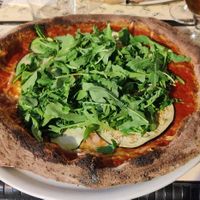 wholegrain pizza zucchini+aubergine with vegan mozzarella at Mister Pizza - Duomo in Florence