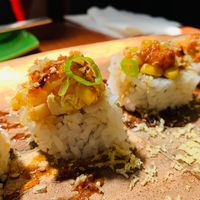 Ivegan- features corn and is fantastic! Definitely order this at Blufin Sushi in Fresno