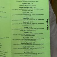 Vegetarian Menu Pt. 4 at Blufin Sushi in Fresno