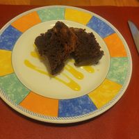 Pear and cacao cake at Sarasate in Pamplona