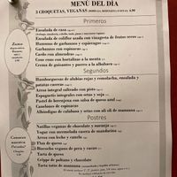 Menu at Sarasate in Pamplona