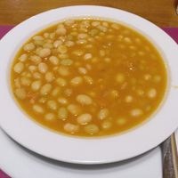 Menu of the day / 1st course / White beans stew at Sarasate in Pamplona
