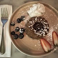 Banana Chocolate Lava Cake at Il Fornello - Danforth Ave in Toronto