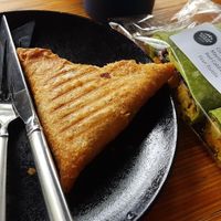 Vegan samosa and wraps at Kicking Horse Cafe in Invermere
