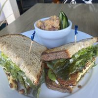 The club with potato salad  at Flore in Los Angeles