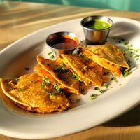 Kimchi quesadillas at Flore in Los Angeles
