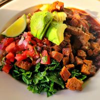 Burrito bowl at Flore in Los Angeles