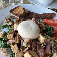 Scrambled tofu with vegan Poached Egg 🍳   at Flore in Los Angeles