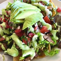 FLORE - nachos with Seaton!   at Flore in Los Angeles