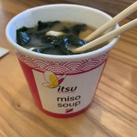 Tofu miso soup   at Itsu in Cambridge