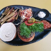 The Nourish Burger. Delicious!!  at Nourish Cafe in Bangkok