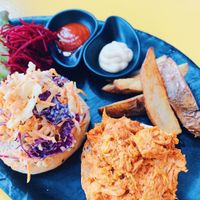 Jackfruit burger at Nourish Cafe in Bangkok