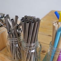 Reusable straws at Nourish Cafe in Bangkok