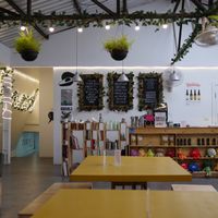 Restaurant and counter at Nourish Cafe in Bangkok