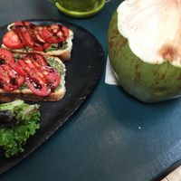 Tomato & Pesto toast at Nourish Cafe in Bangkok