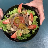 Naked burger bowl  at Nourish Cafe in Bangkok