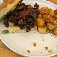 Focaccia with mushrooms and potatoes at Vutie Beets in Letchworth